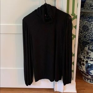 Black turtleneck blouse